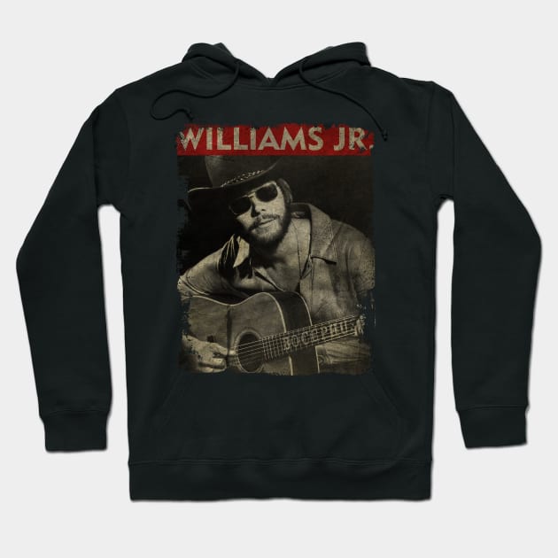 TEXTURE ART- Hank Williams Jr. - RETRO STYLE Hoodie by ZiziVintage